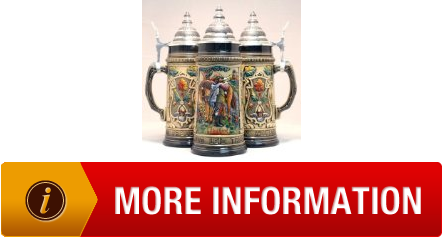 Rustic Abschied Farewell Trumpeter with Horse German Beer Stein 1 L Insights